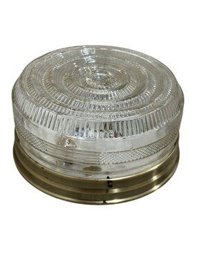 Vintage Mid Century Modern Style Drum Shape Wired Flush Mount Light